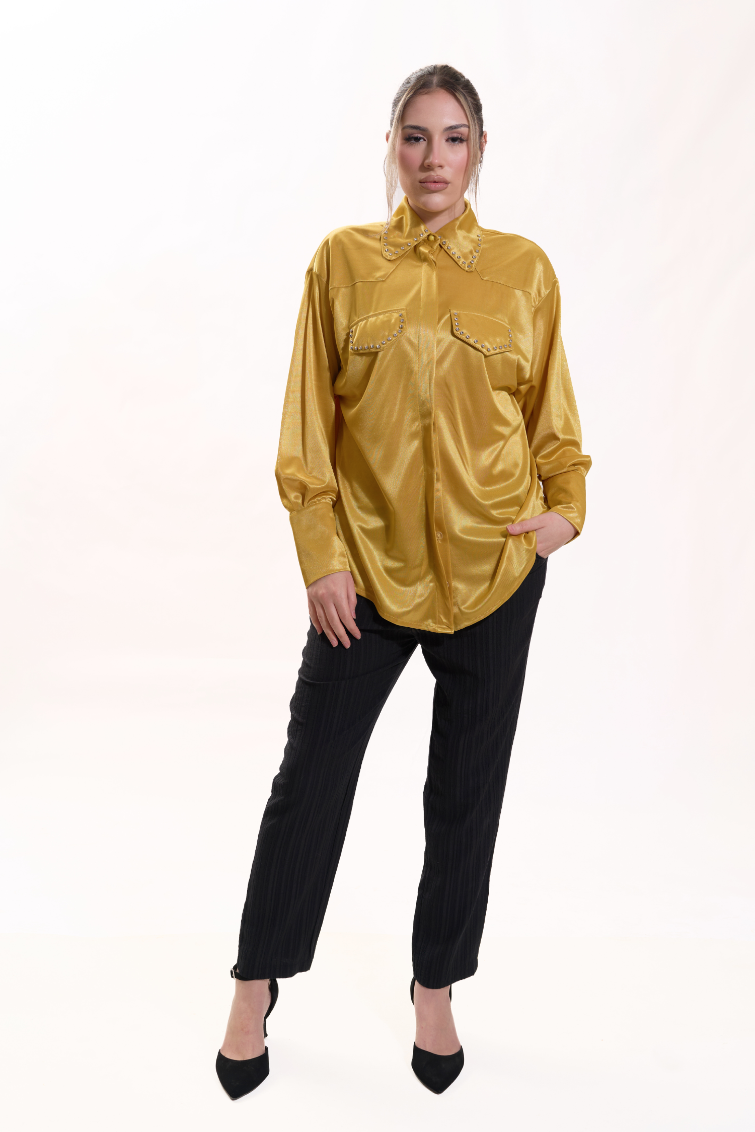 ESSENCE LONG SLEEVE SILK BLOUSE