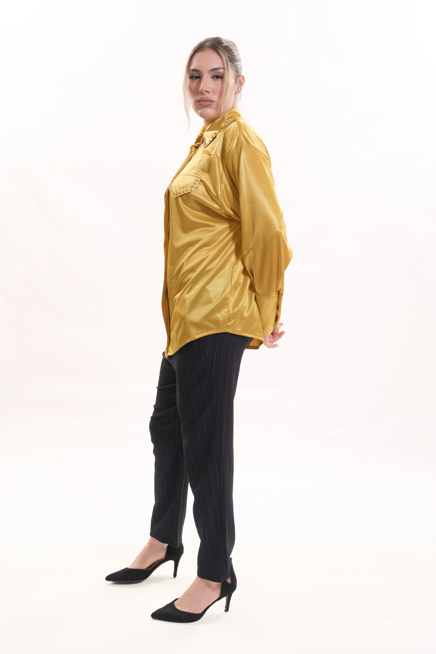 ESSENCE LONG SLEEVE SILK BLOUSE